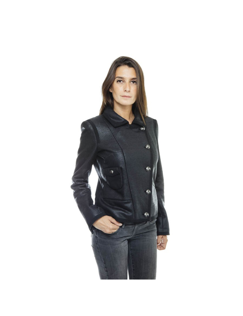 CHANEL 'Paris Los Angeles' Cruise Collection black cotton jacket Size 38FR