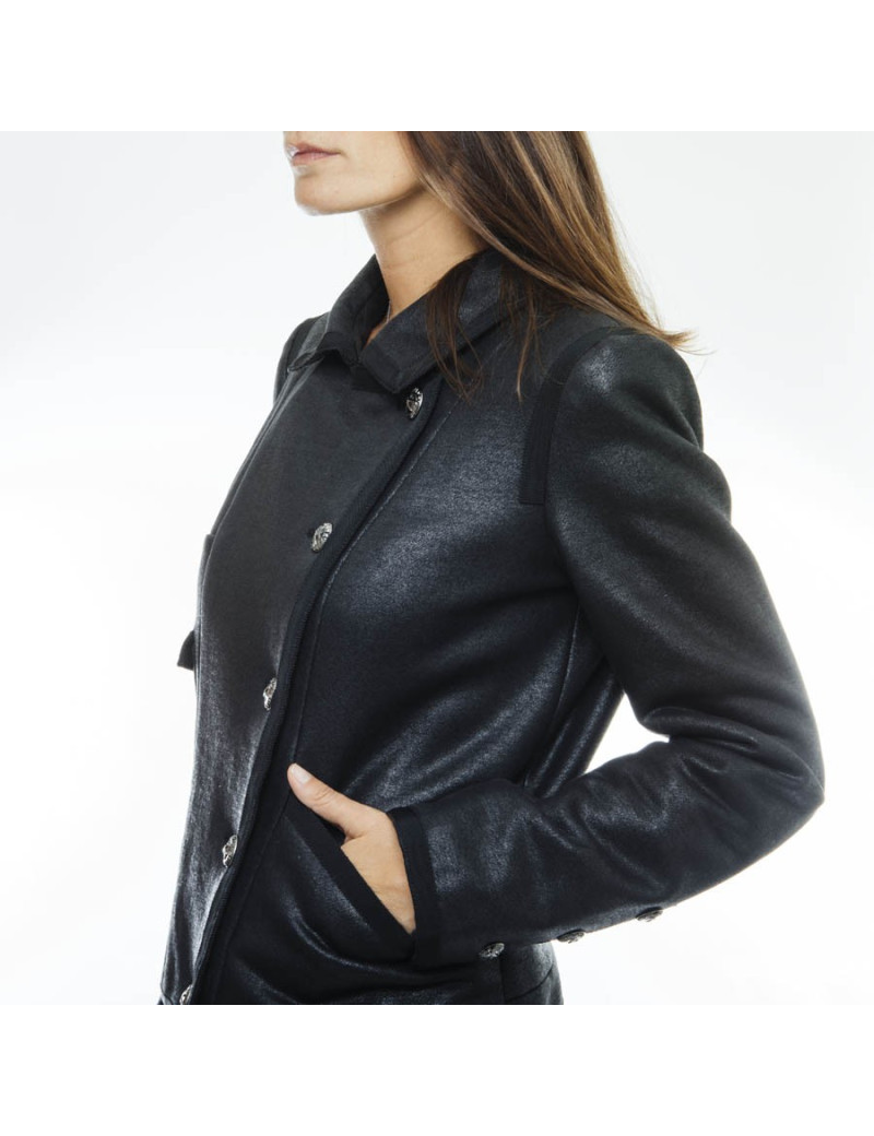 CHANEL 'Paris Los Angeles' Cruise Collection black cotton jacket Size 38FR