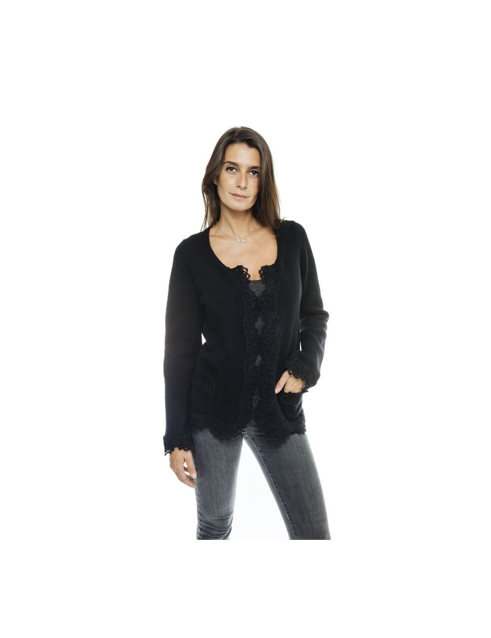 CHANEL black cashmere cardigan