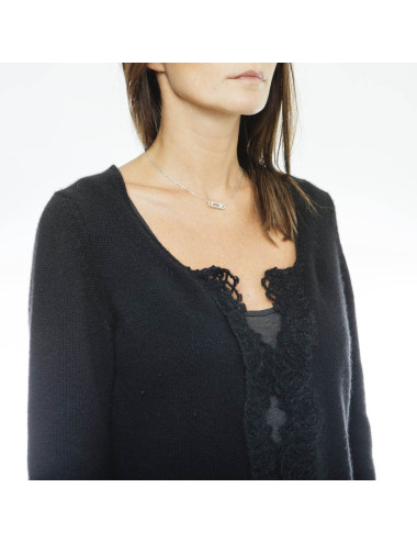 CHANEL black cashmere cardigan 2