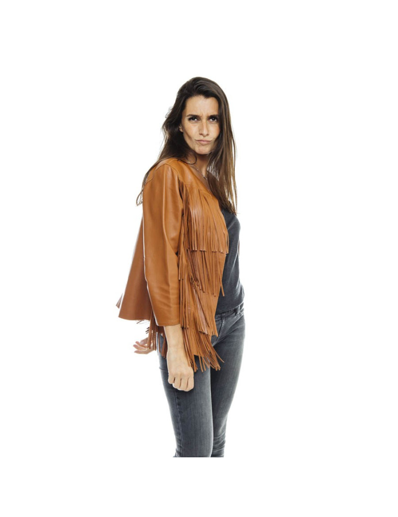 Veste T 40 IT/36FR REBECCA CORSI en cuir gold 