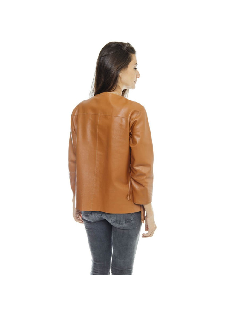 Veste T 40 IT/36FR REBECCA CORSI en cuir gold 