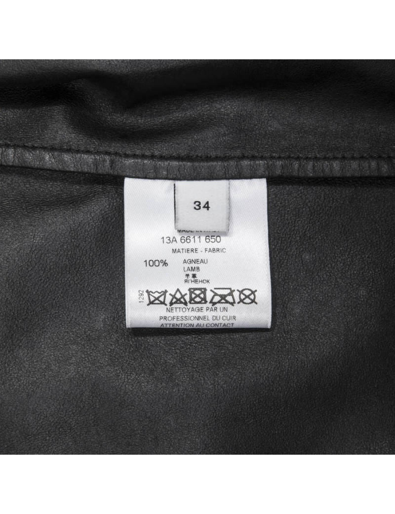 Blouse GIVENCHY T34 en cuir noir