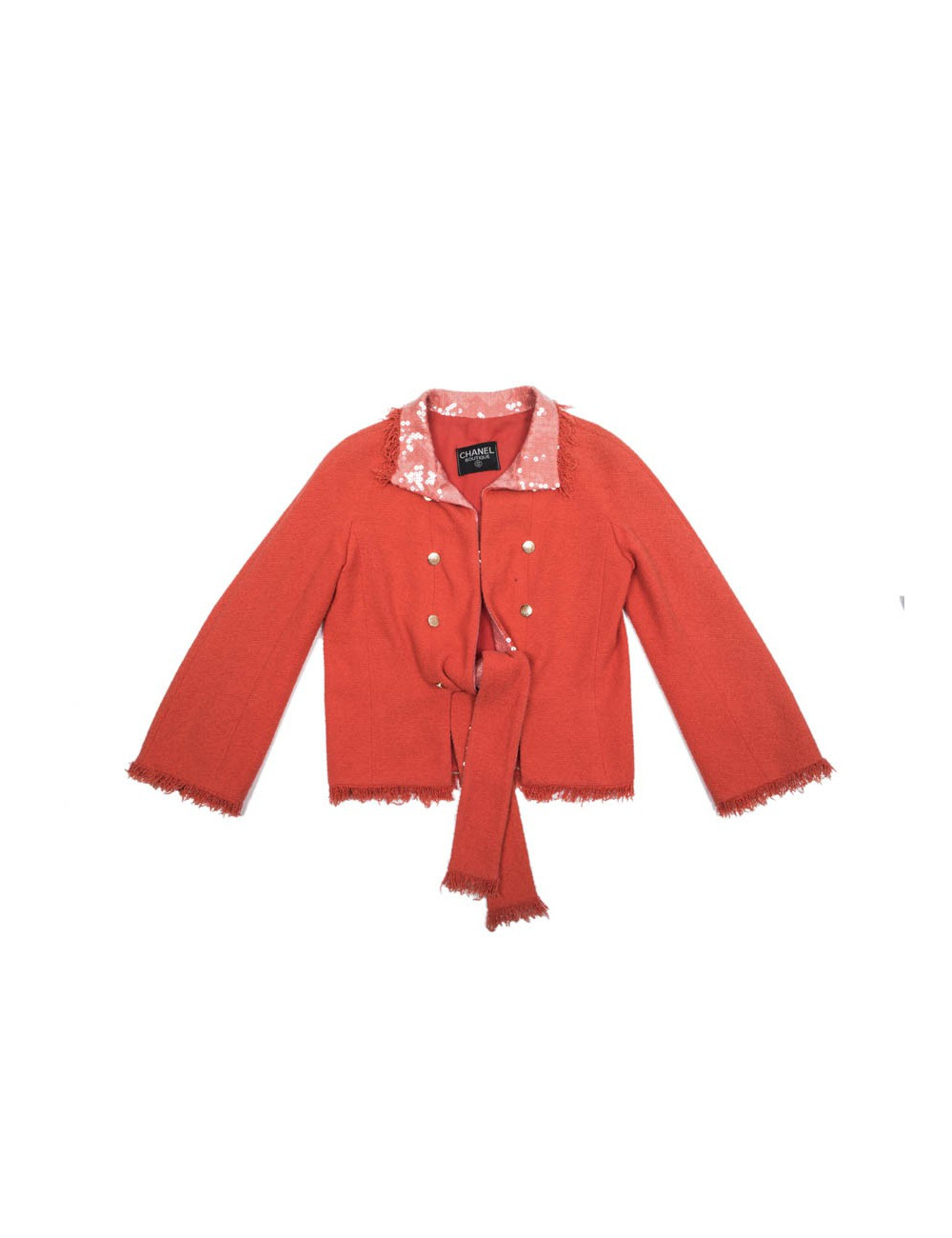 Veste CHANEL corail à sepuins