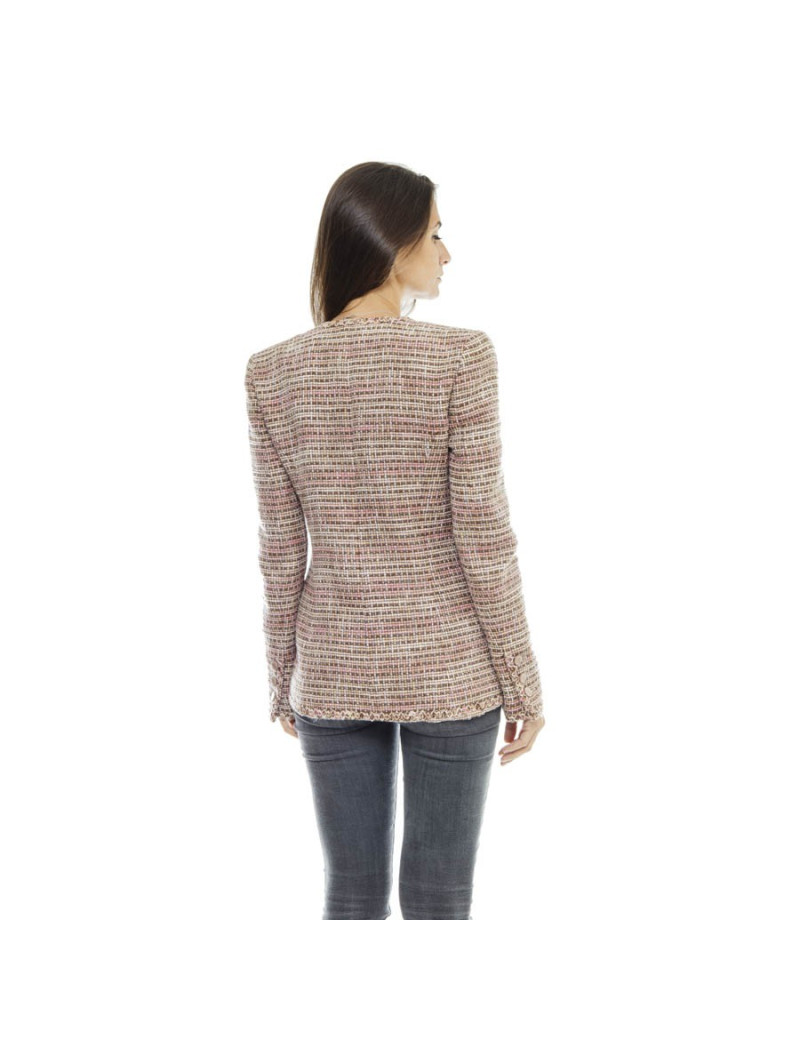 Veste CHANEL T 38 BEIGE ET ROSE