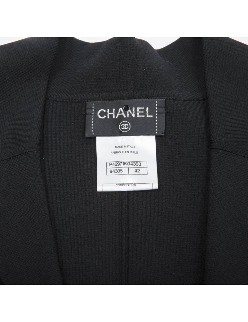 CHANEL Jacket in black stretch size 42FR