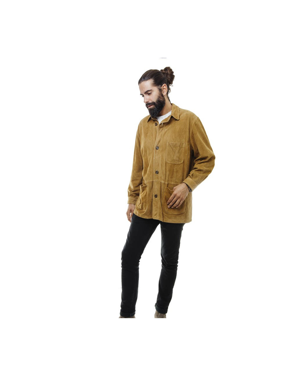 Veste chemise FRANCK NAMANI Homme daim gold
