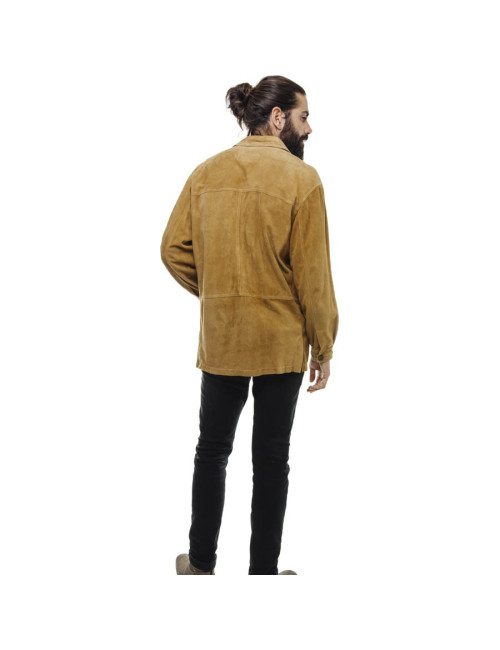 FRANCK NAMANI  gold suede shirt jacket