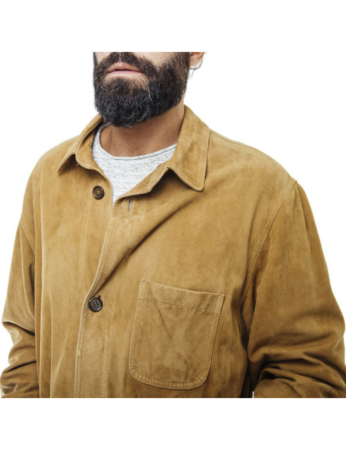FRANCK NAMANI  gold suede shirt jacket