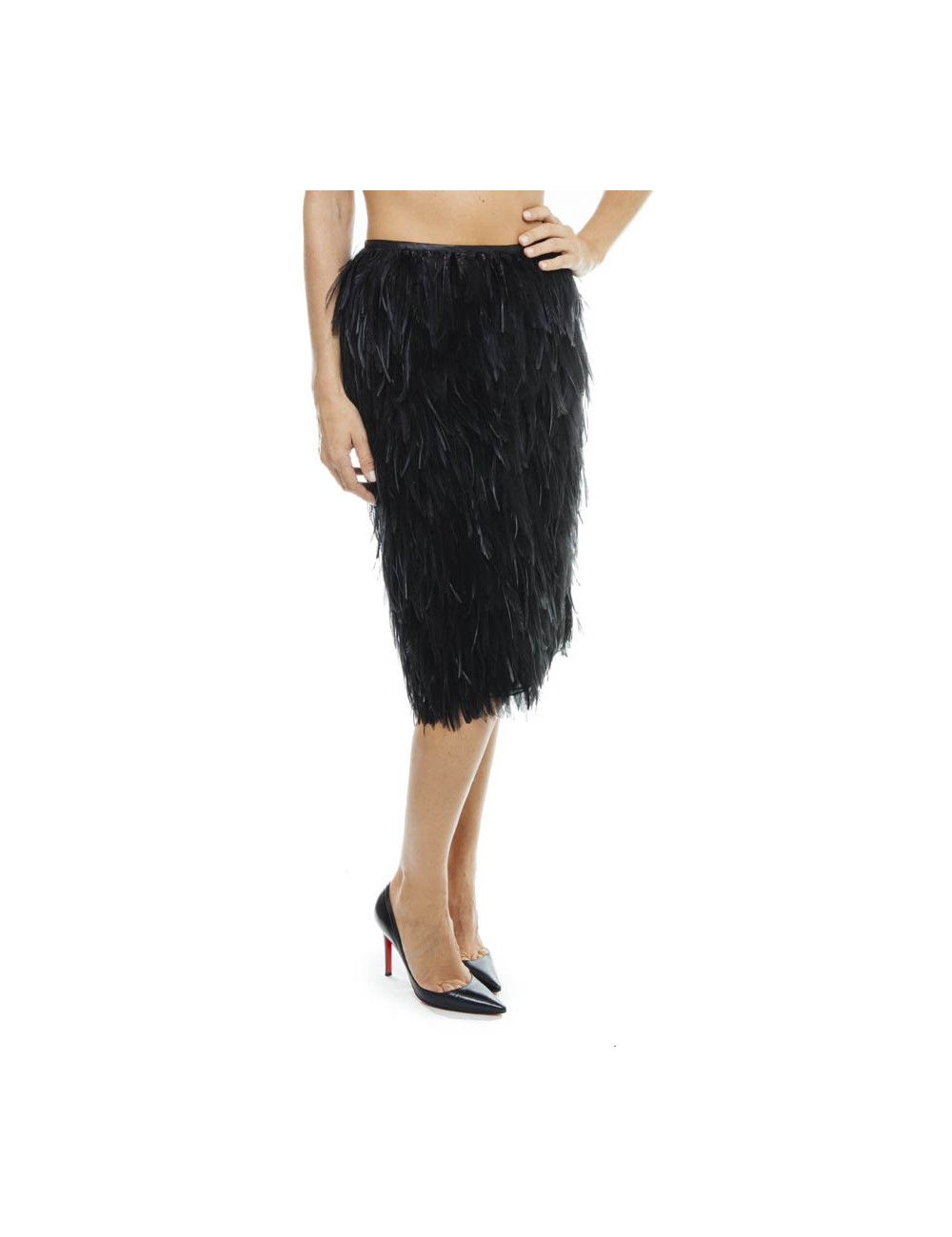 Jupe en plumes YVES SAINT LAURENT T40