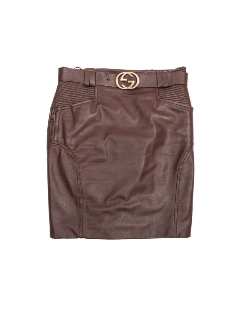 Jupe GUCCI t 42 IT/ 38 FR en cuir marron