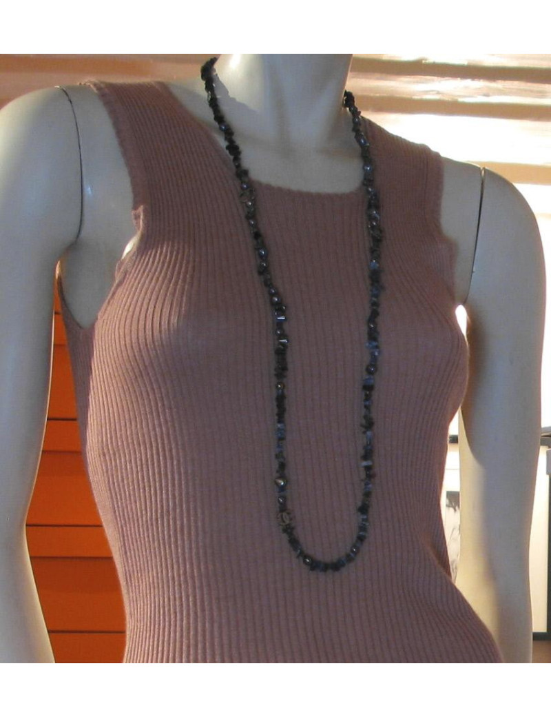 Sautoir CHANEL éclats de pierre et perles