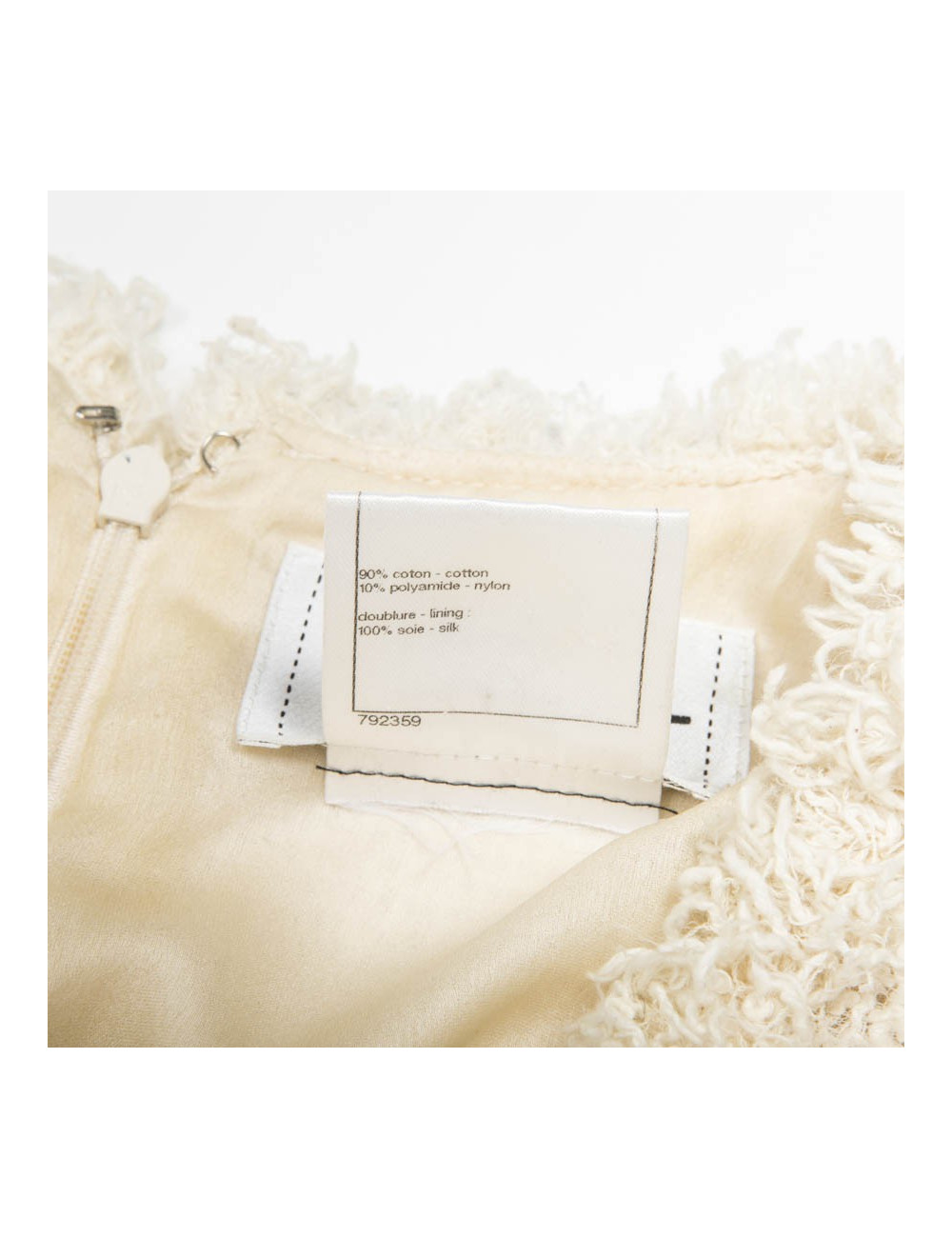 Robe CHANEL T 38 tweed beige