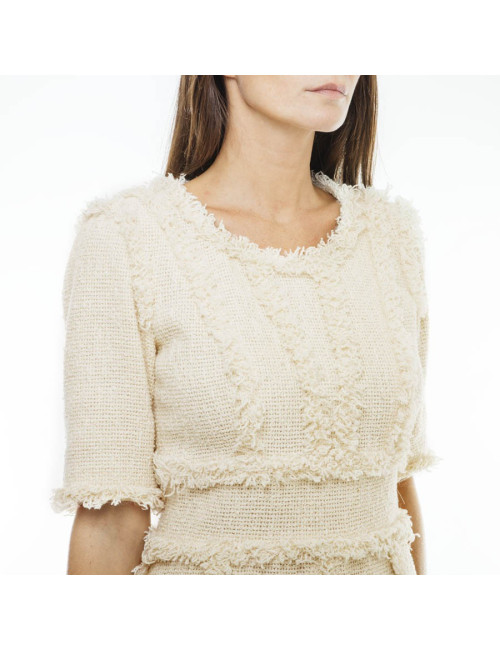 CHANEL dress in beige tweed size 38FR