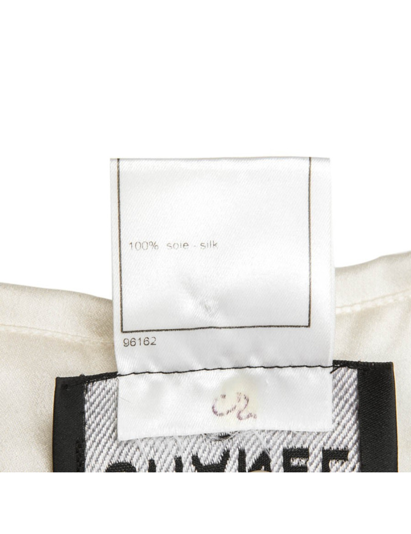 Robe CHANEL T 38 FR noire avec col blanc en soie