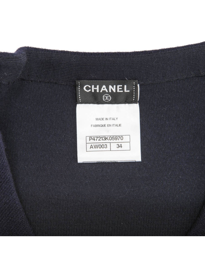 Robe t 34 CHANEL jersey de laine et cachemire