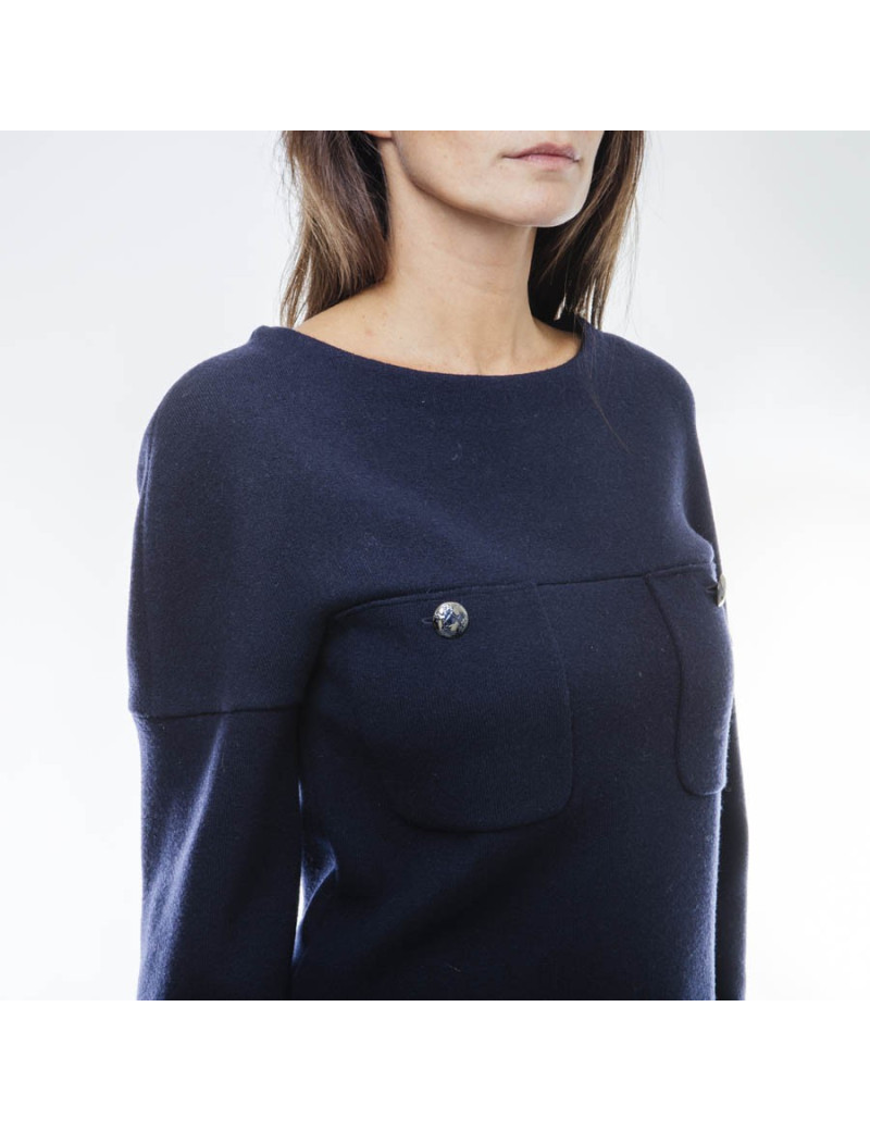 Robe t 34 CHANEL jersey de laine et cachemire