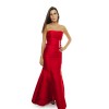 KAREN MILLEN T 34 red satin long evening gown