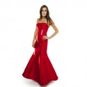 KAREN MILLEN T 34 red satin long evening gown