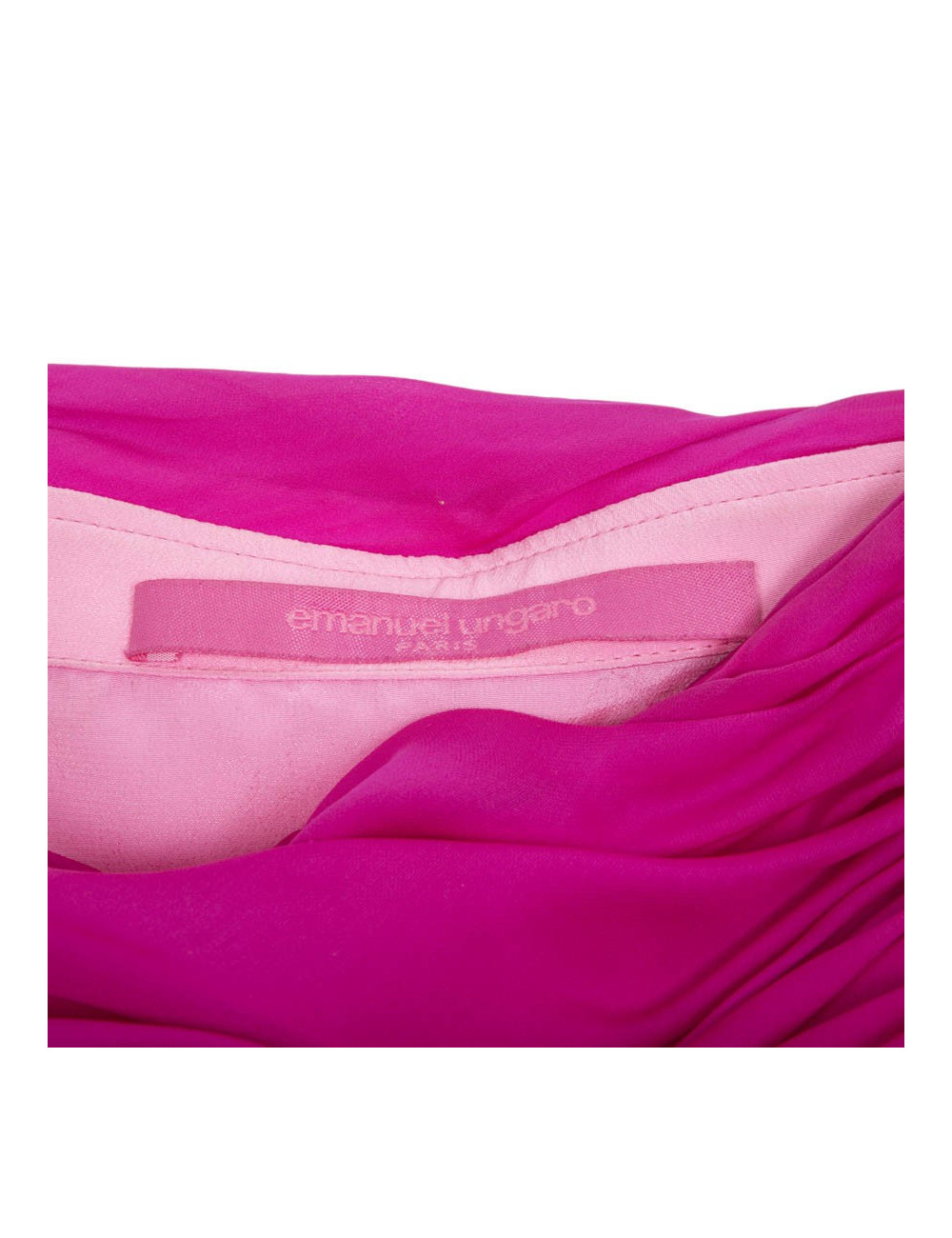 Robe bustier de cocktail  t40 UNGARO en soie rose neon