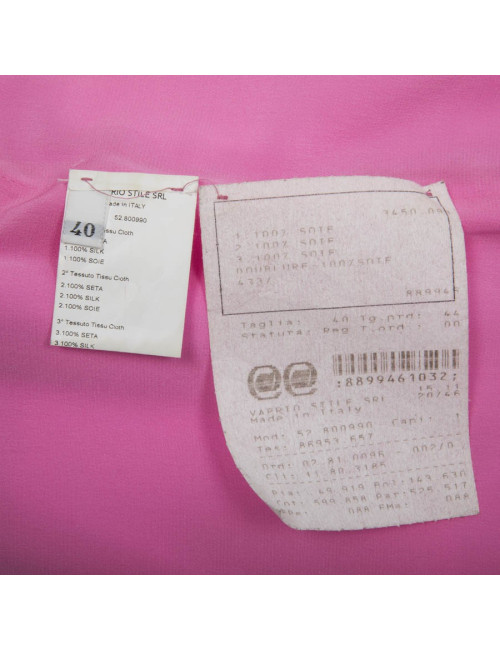 Robe bustier de cocktail  t40 UNGARO en soie rose neon