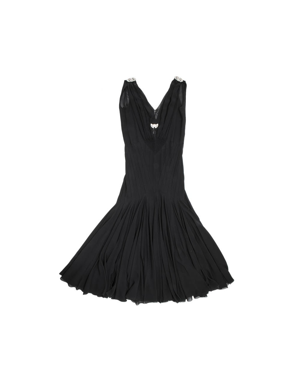 Robe du soir CHRISTIAN DIOR by John Galliano soie noir T38