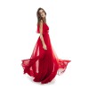 ELIE SAAB evening dress in red chiffon size 38FR