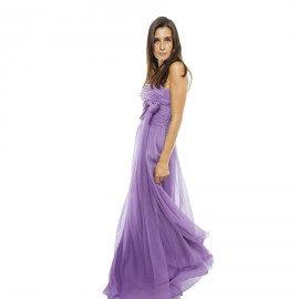 CHRISTIAN DIOR by JOHN GALLIANO evening gown in purple silk veil size 38FR