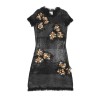 Chanel 'Paris Monaco' collection black embroidered dress in wool and silk Size 36FR
