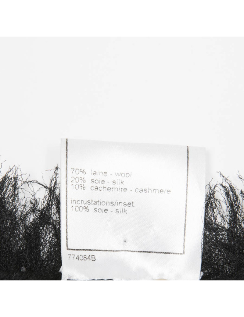 Chanel 'Paris Monaco' collection black embroidered dress in wool and silk Size 36FR