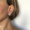 Chanel CC Studs Earrings in Pale Gilded Metal set with Rhinestones