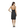 CHRISTIAN DIOR T 42 FR cocktail dress in black finely ribbed silk and black pearls