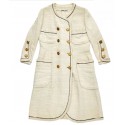Manteau T 40 Couture CHANEL en tweed écru Vintage