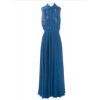 ELIE SAAB evening dress in blue silk size 38FR