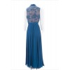 ELIE SAAB evening dress in blue silk size 38FR