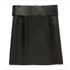 CELINE t 38 black leather wide belt skirt