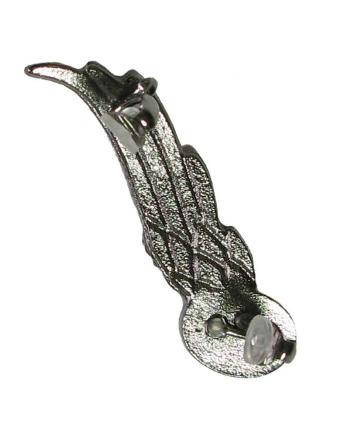 CHANEL wing-shape clip-on earring in silver metal