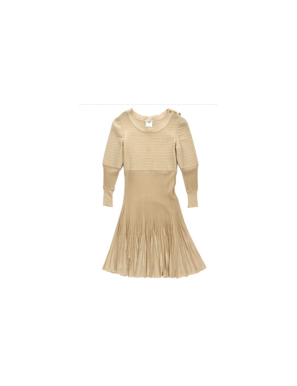 Robe CHANEL t 34  beige plissée