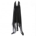 Robe longue CHANEL T 36 en soie noire