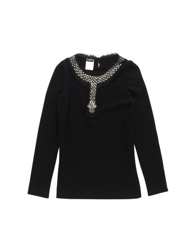 Pull CHANEL T 42  en cachemire et brillants swarovski