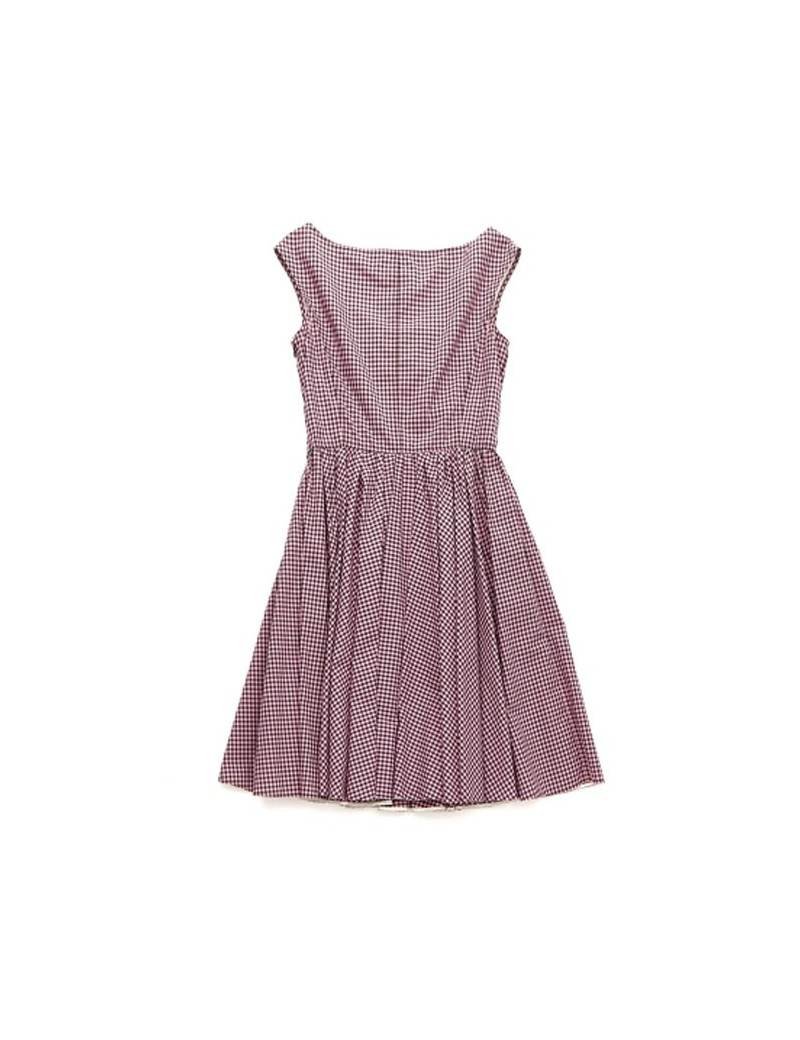 Robe PRADA T 42 à carreaux rose et noir