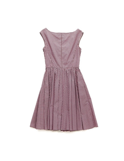 Robe PRADA T 42 à carreaux rose et noir