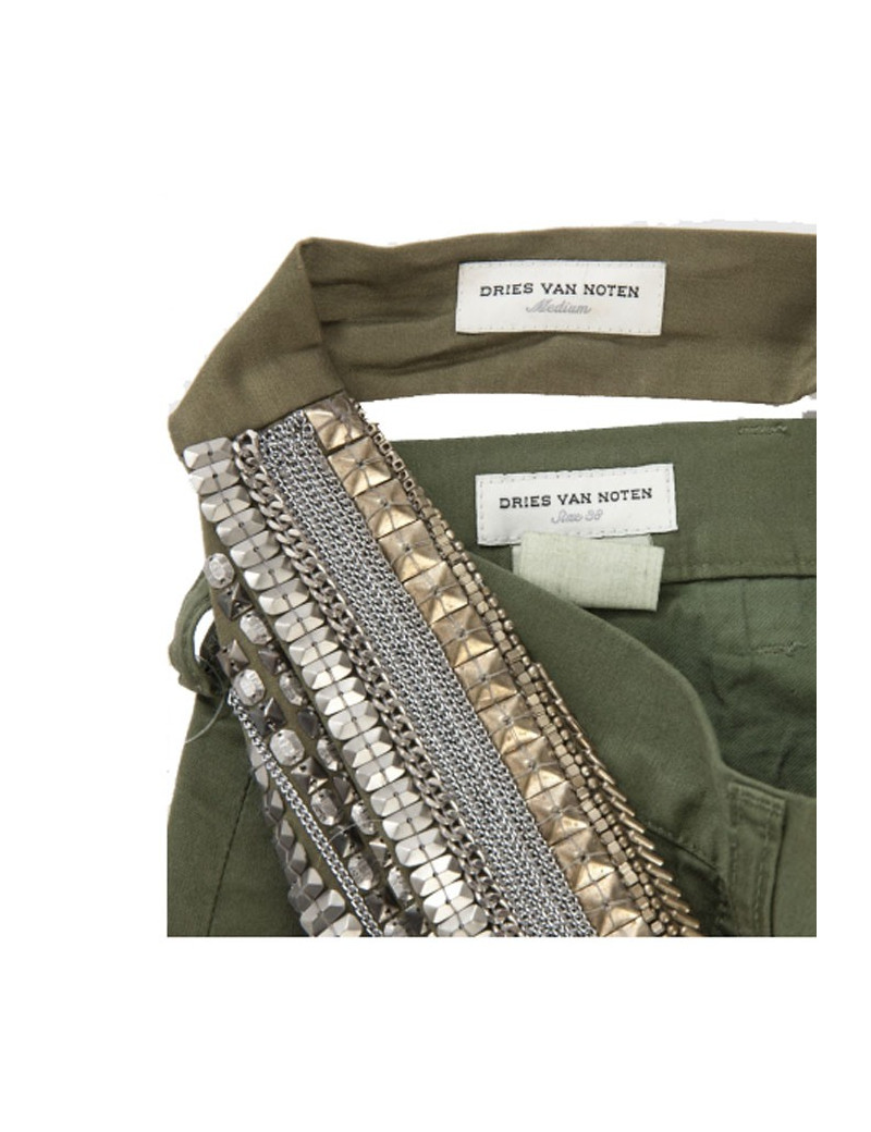 Ensemble DRIES VAN NOTEN taille M gilet + pantalon kaki en coton