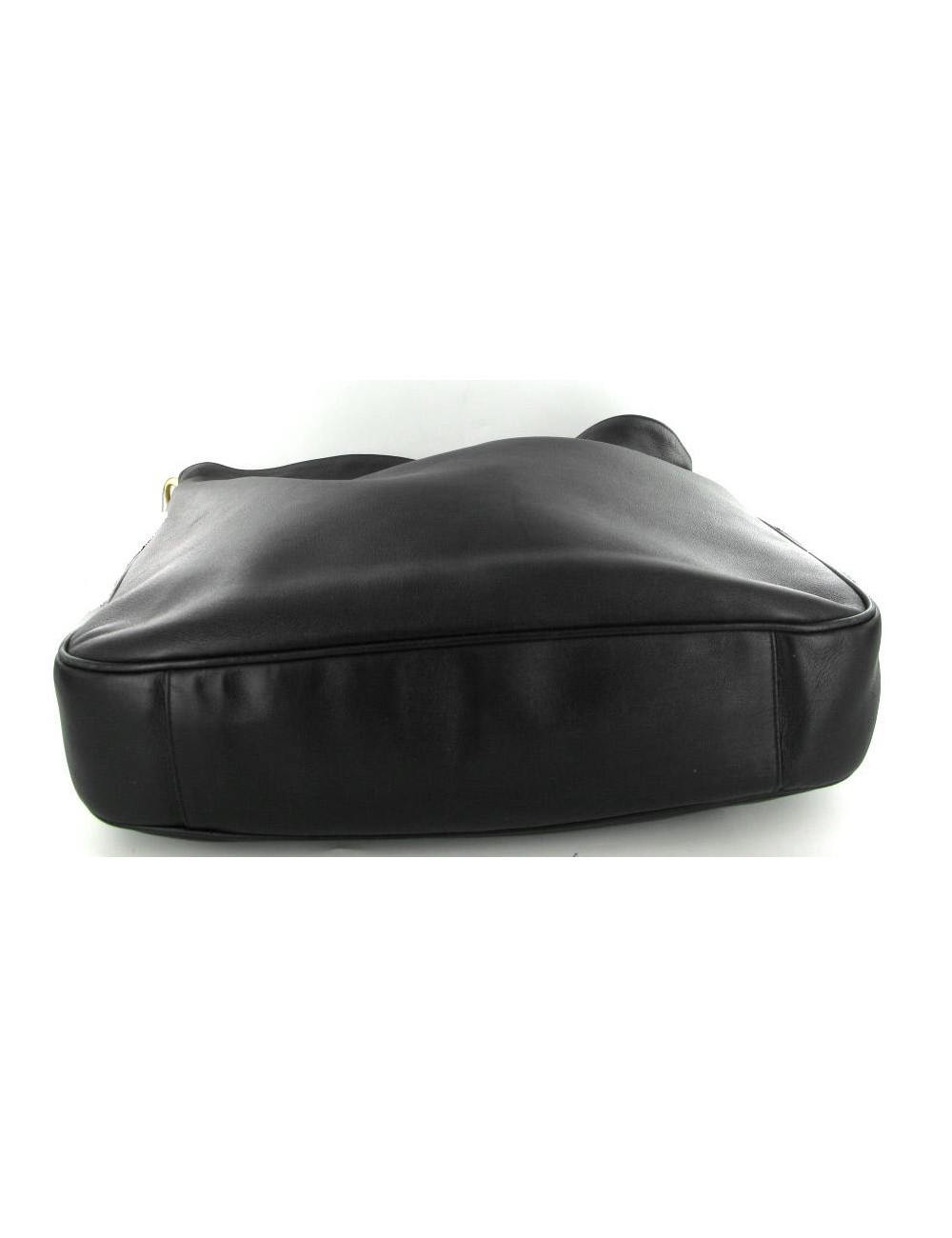 Sac GUCCI en cuir lisse noir et anse "bambou"