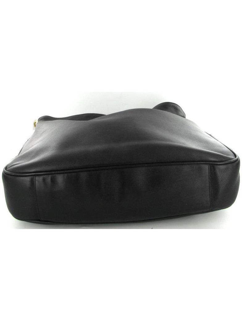 Sac GUCCI en cuir lisse noir et anse "bambou"