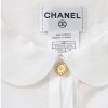 Ensemble Blouse et jupe longue Chanel en lin blanc t 44