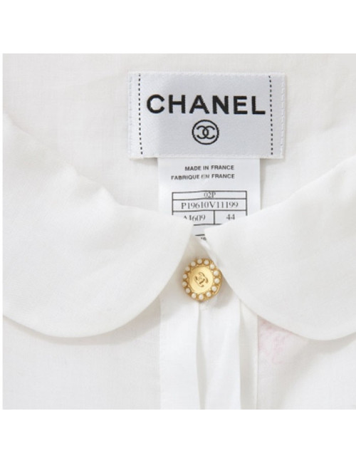 Blouse Chanel en lin blanc t 44