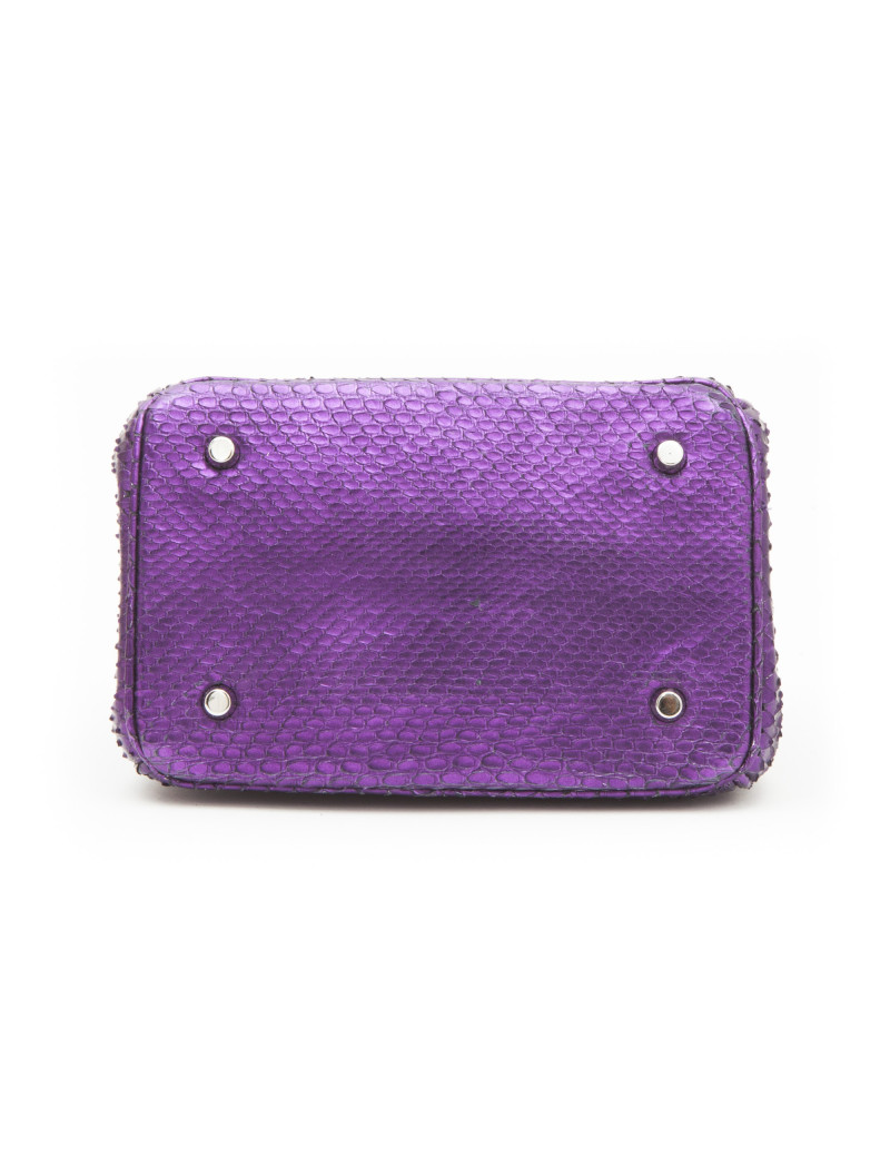 CHRISTIAN DIOR double flap bag in metallic purple python leather