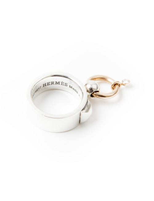 HERMES ring Collier de Chien in gold, sterling silver and diamond