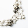 CHANEL Necklace Triple Rows Pearl Beads and Gold and Black Balls